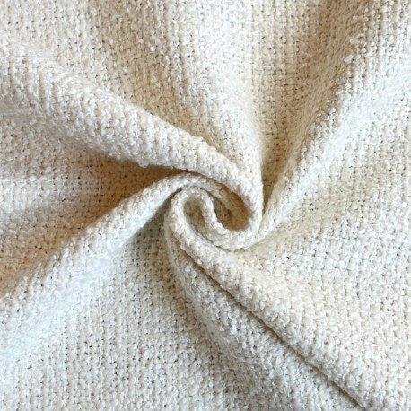 Coupon 3m Tissu Bouclette Cycla Ecru Recyclé