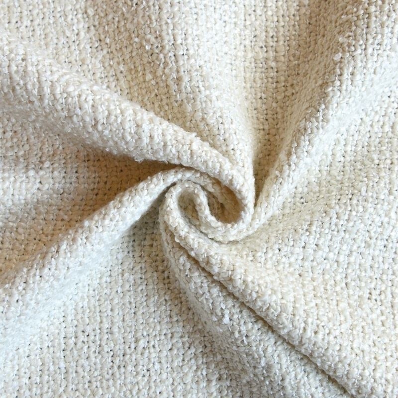 Coupon 3m Tissu Bouclette Cycla Ecru Recyclé