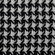 Coupon 3m Tissu Satin Polyester Imprimé Pied de Poule Noir 