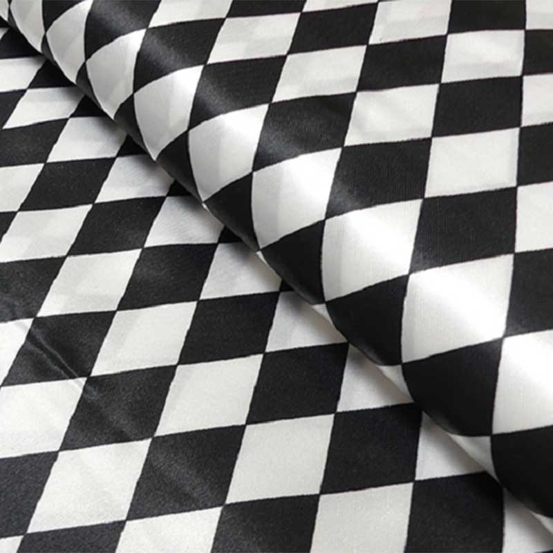 Coupon 3m Tissu Satin Deguisement Arlequin Blanc