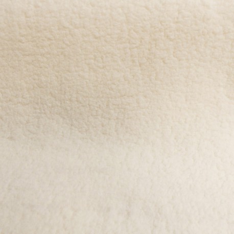Coupon 3m Tissu Sherpa Bouclette Mouton Blanc Cassé
