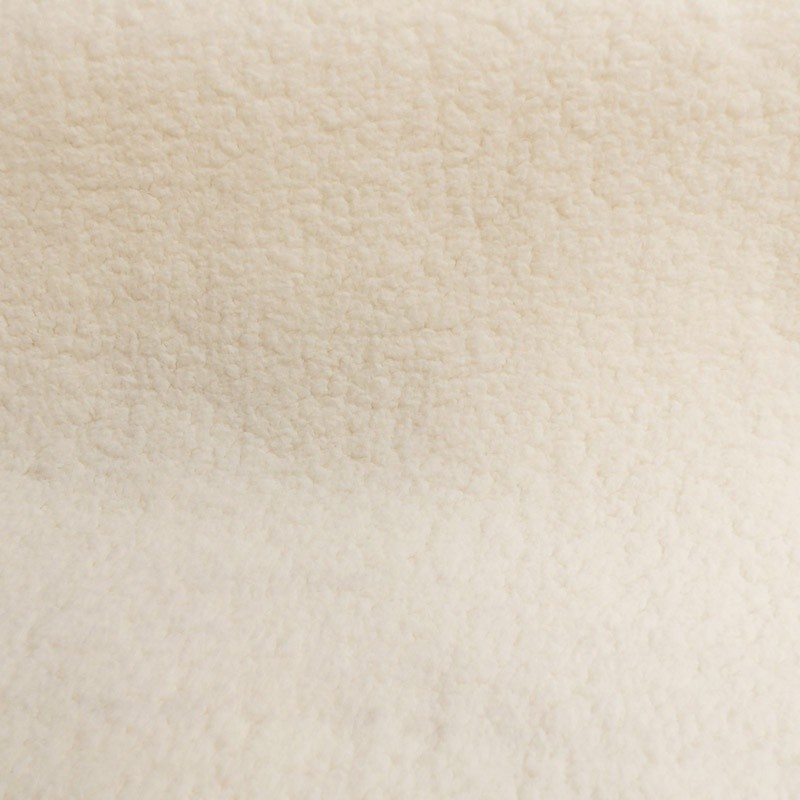Coupon 3m Tissu Sherpa Bouclette Mouton Blanc Cassé