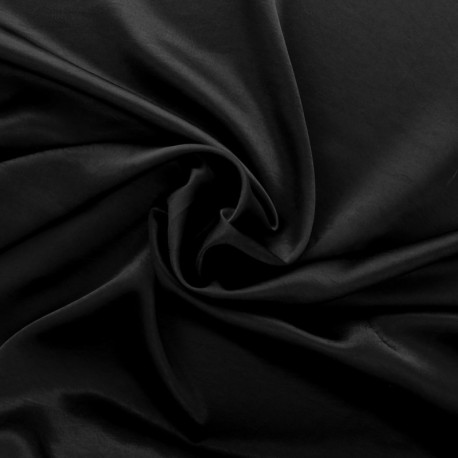 Coupon 3m Tissu Satin Uni Noir