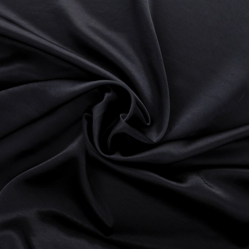 Coupon 3m Tissu Satin Uni Bleu Marine