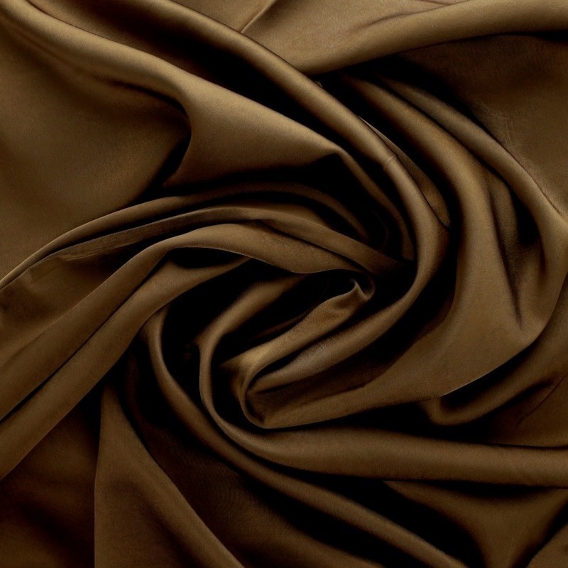 Coupon 3m Tissu Satin Uni Chocolat 