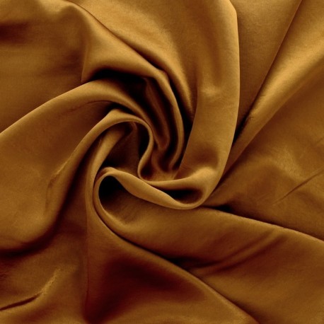 Coupon 3m Tissu Satin Uni Ocre 