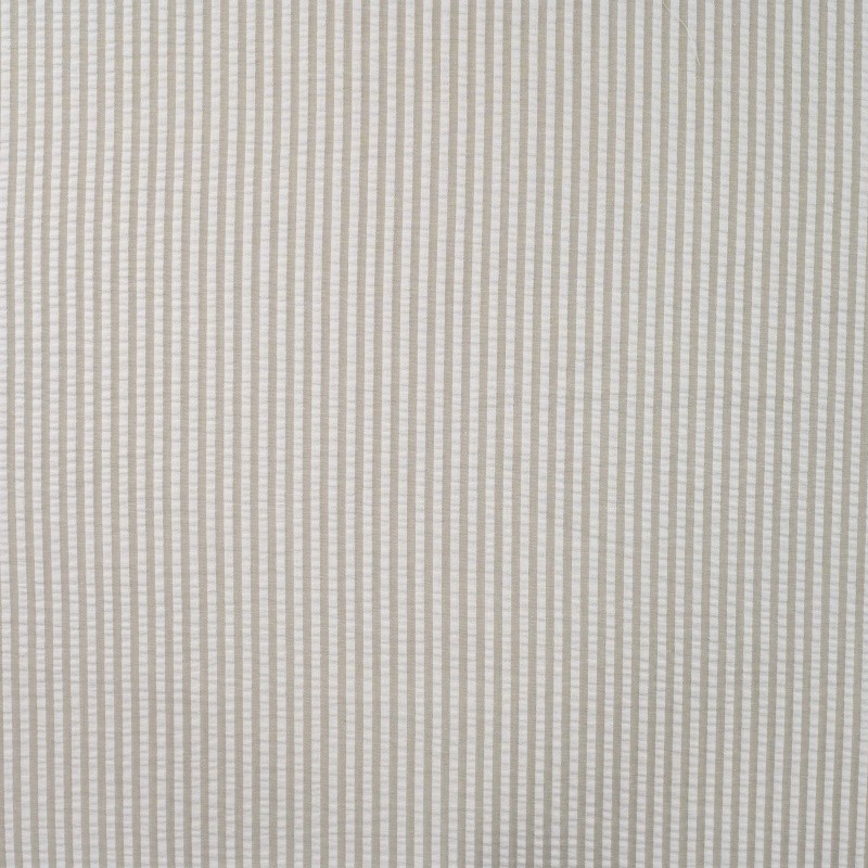 Coupon 3m Tissu Poly Coton Seersucker Rayure Kaki 