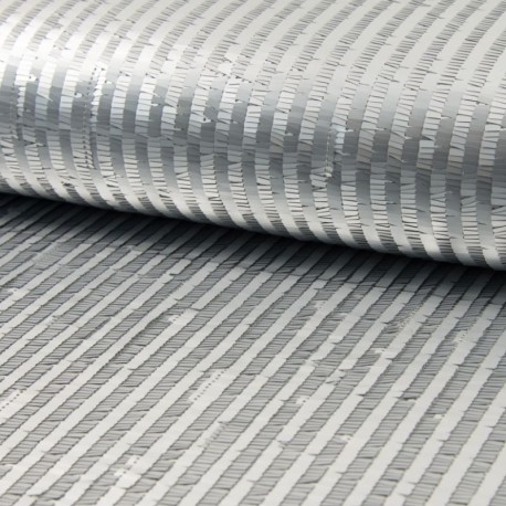 Coupon 3m Tissu Cocktail Rib Argent 