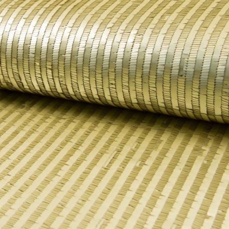 Coupon 3m Tissu Cocktail Rib Doré