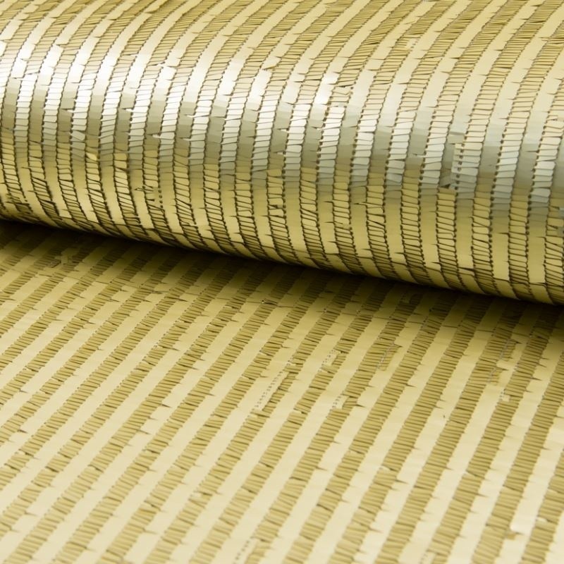 Coupon 3m Tissu Cocktail Rib Doré