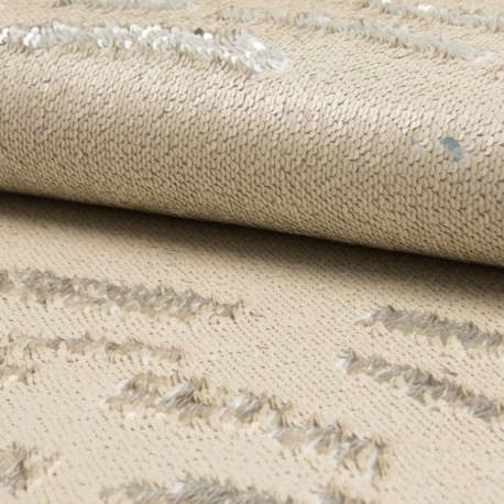 Coupon 3m Tissu Cocktail Houdini Doré Argenté 