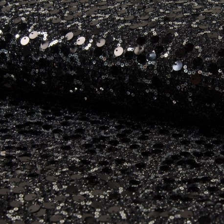 Coupon 3m Tissu Cocktail Nice Noir