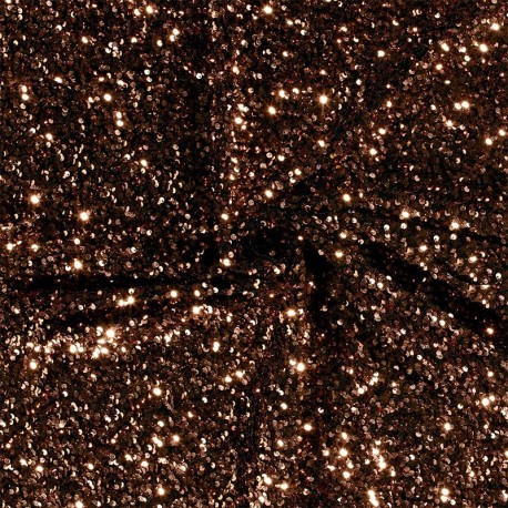 Coupon 3m Tissu Velours Sequin Bronze 