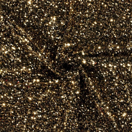 Coupon 3m Tissu Velours Sequin Doré