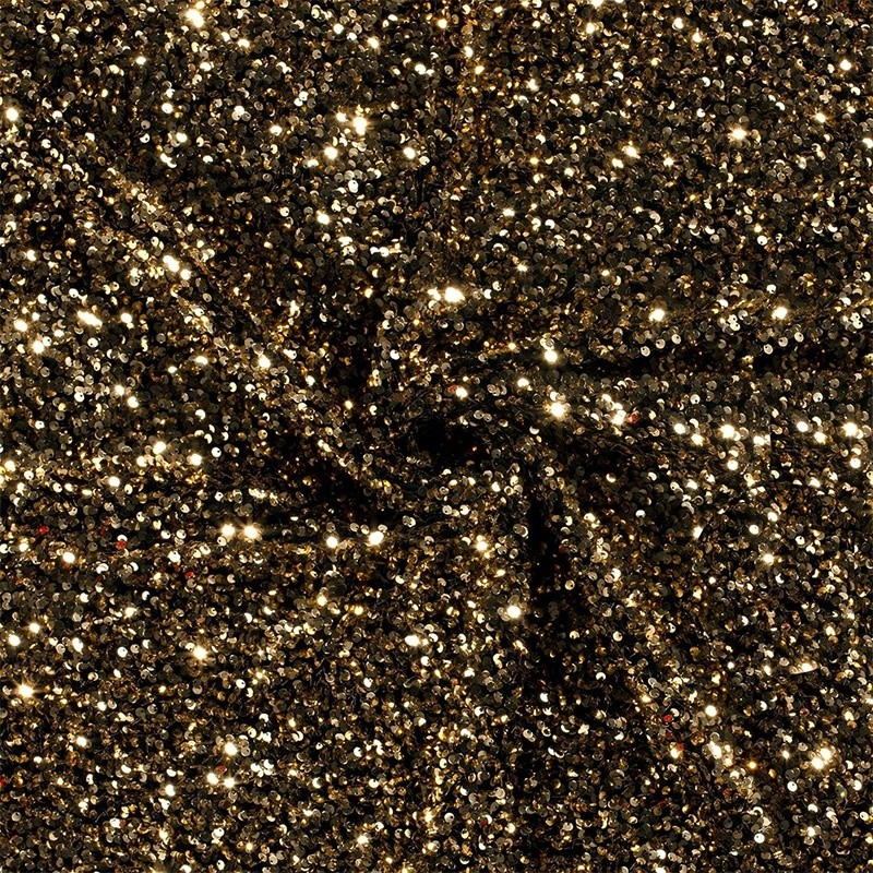 Coupon 3m Tissu Velours Sequin Doré