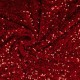 Coupon 3m Tissu Sequins Sur Velours Rouge 