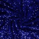 Coupon 3m Tissu Sequins Sur Velours Bleu 