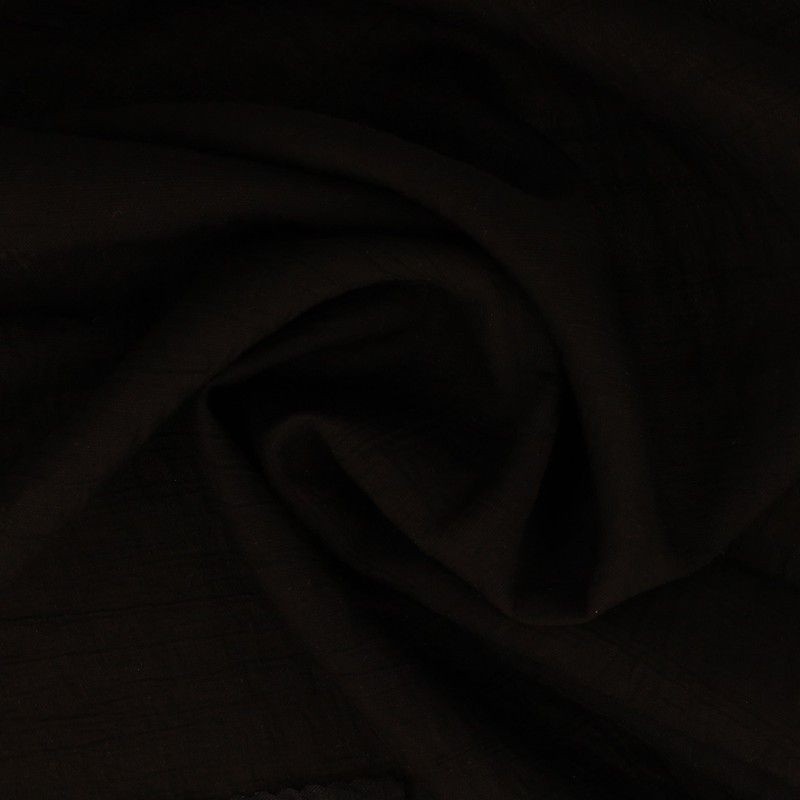 Coupon 3m Tissu Uni Vague Noir