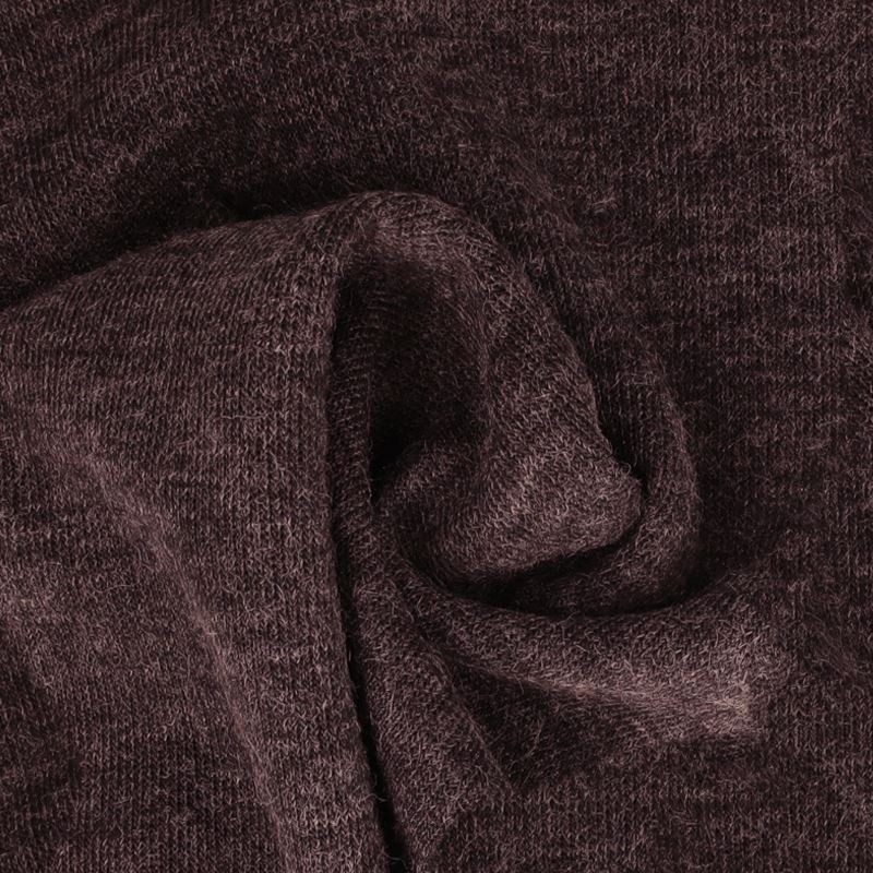 Coupon 3m Tissu Maille Facon Cachemire Aubergine 