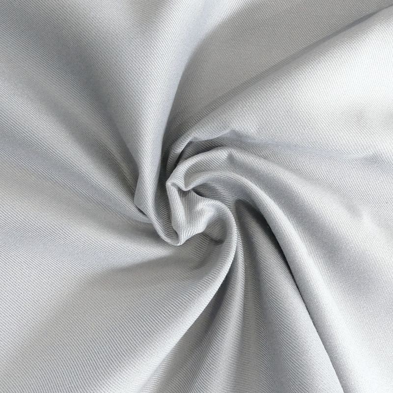Coupon 3m Tissu Serge Non Feu Grande Largeur Gris Perle 