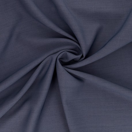 Coupon 3m Tissu Serge Fluide Uni Bleu Jean