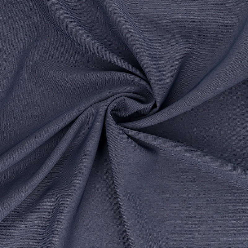 Coupon 3m Tissu Serge Fluide Uni Bleu Jean