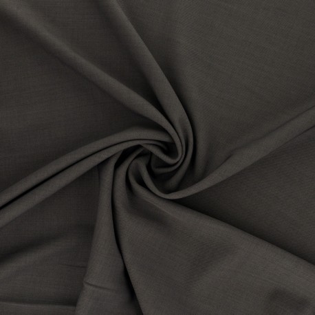 Coupon 3m Tissu Serge Fluide Uni Gris Foncé