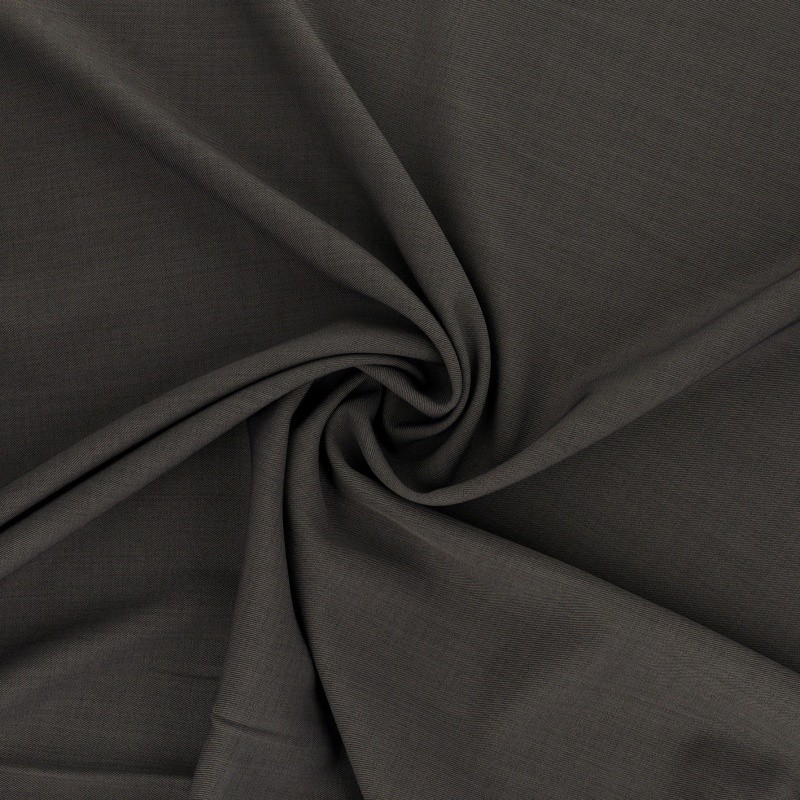 Coupon 3m Tissu Serge Fluide Uni Gris Foncé