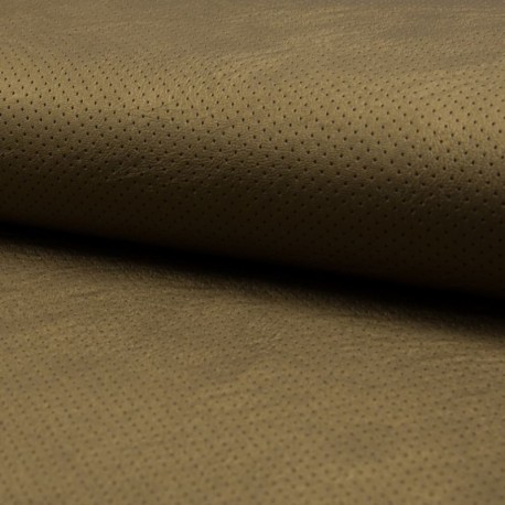 Coupon 3m Tissu Simili Point Percé Bronze 