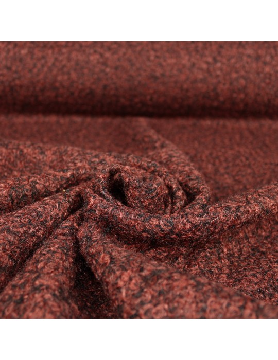 Tissu lainage bouclettes polyester rouge