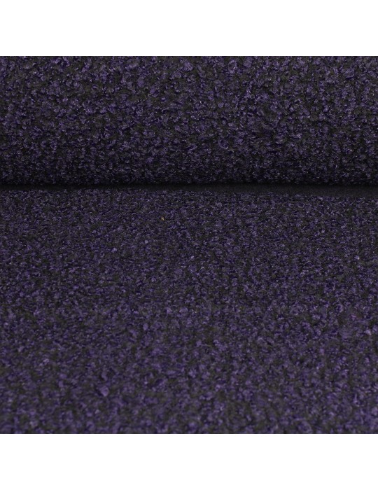 Tissu lainage bouclettes polyester violet