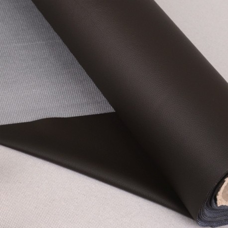 Coupon 3m Tissu Simili Karla Marron Foncé