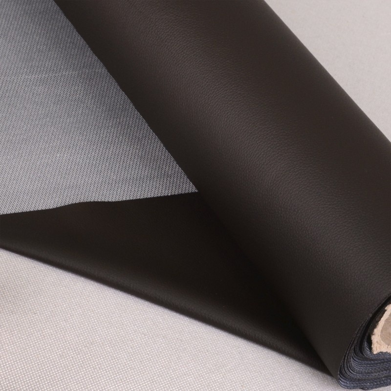 Coupon 3m Tissu Simili Karla Marron Foncé