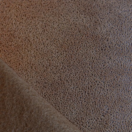 Coupon 3m Tissu Simili LEA Camel Dos Polaire