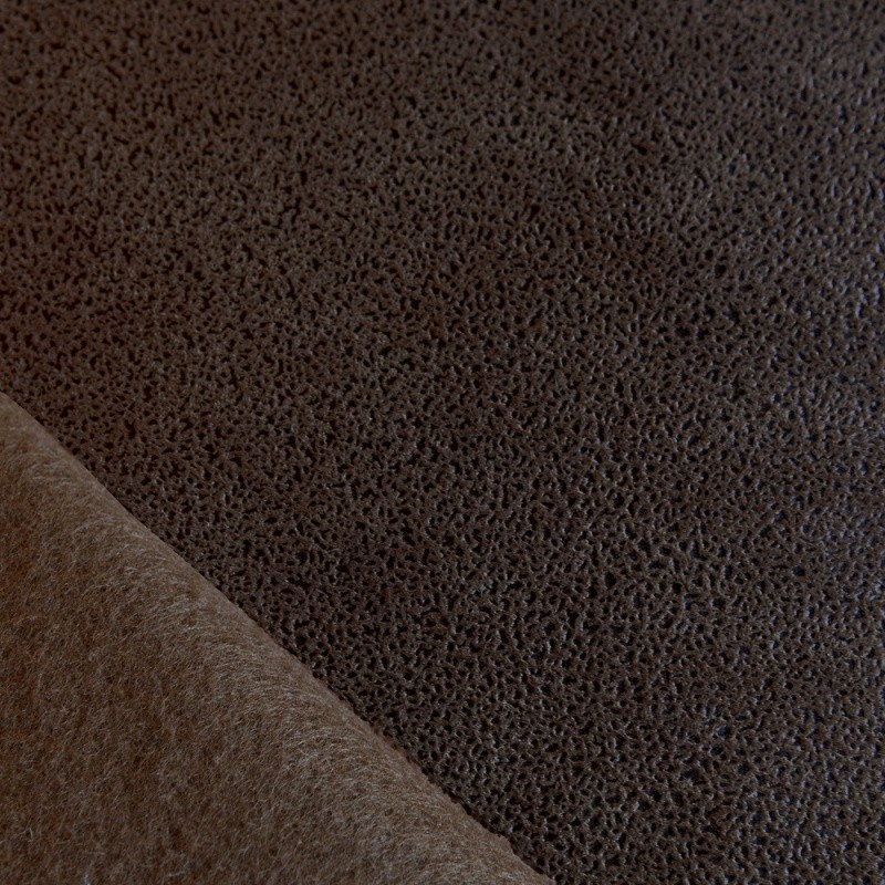 Coupon 3m Tissu Simili LEA Brun Dos Polaire