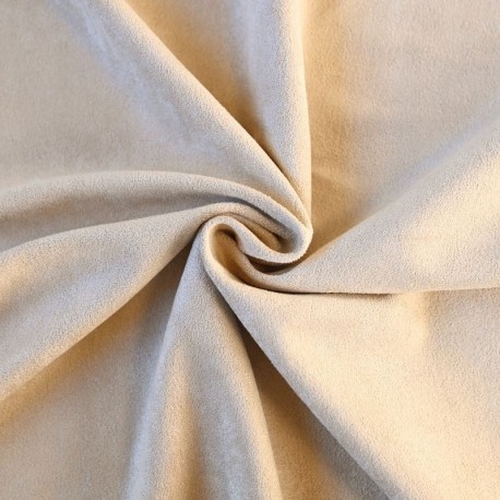 Coupon 3m Tissu Suede Suedine Lourde Ecru 380g/m²