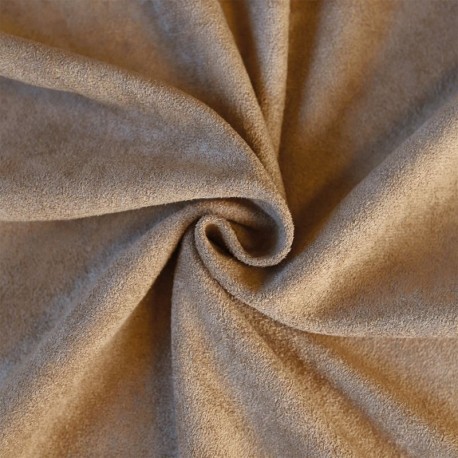 Coupon 3m Tissu Suede Suedine Lourde Beige 380g/m²