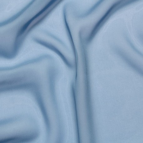 Coupon 3m Tissu Mousseline de Soie Bleu Ciel 10 Mommes 