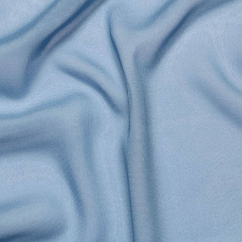 Coupon 3m Tissu Mousseline de Soie Bleu Ciel 10 Mommes 