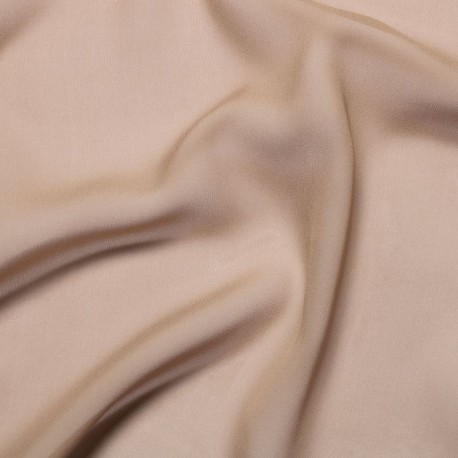 Coupon 3m Tissu Mousseline de Soie Beige 10 Mommes