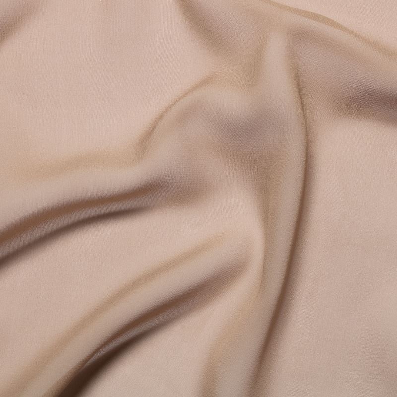 Coupon 3m Tissu Mousseline de Soie Beige 10 Mommes