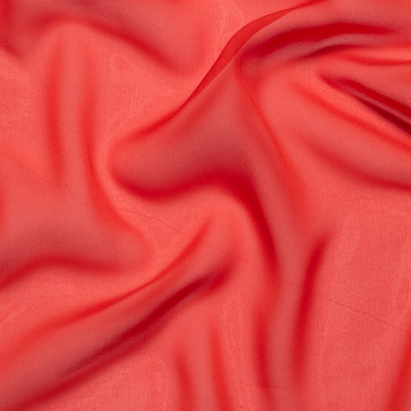 Coupon 3m Tissu Mousseline de Soie Rouge 10 Mommes 