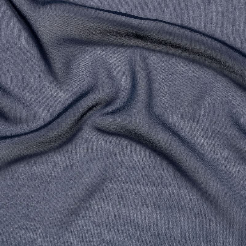Coupon 3m Tissu Mousseline de Soie Bleu Foncé 10 Mommes 