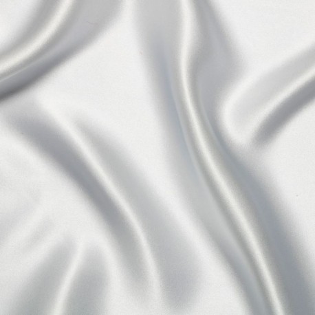 Coupon 3m Tissu Satin de Soie Gris Clair 16 Mommes