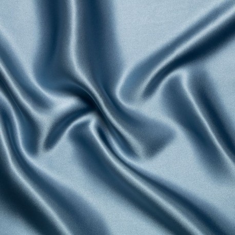 Coupon 3m Tissu Satin de Soie Bleu Ciel 16 Mommes