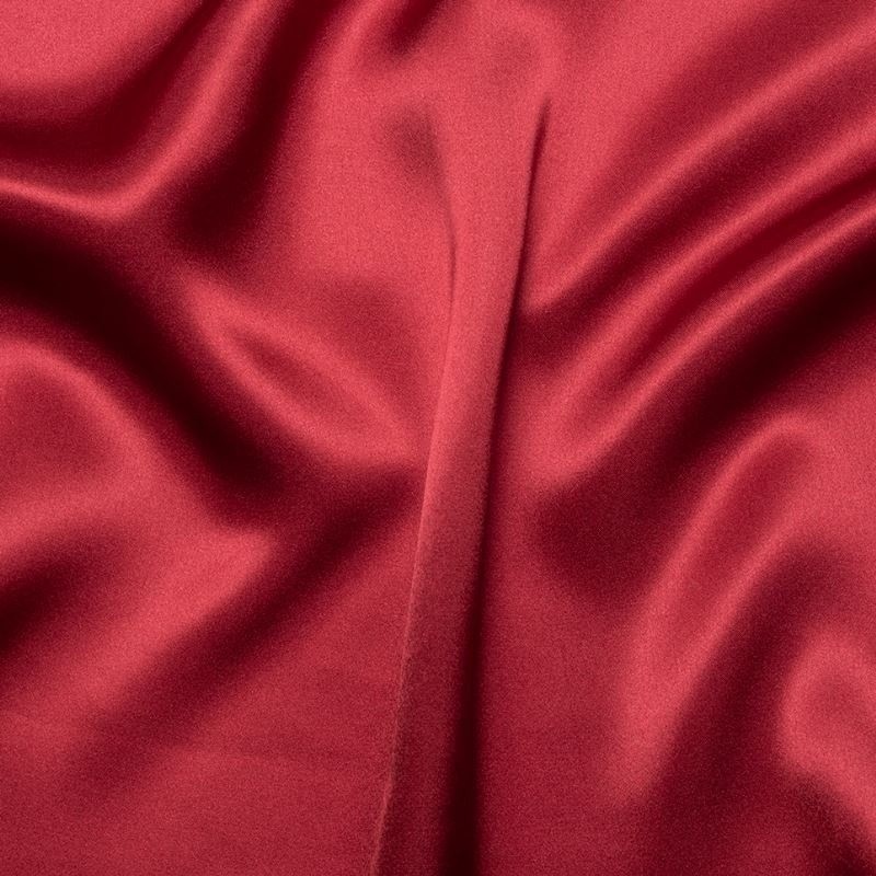 Coupon 3m Tissu Satin de Soie Bordeaux 16 Mommes