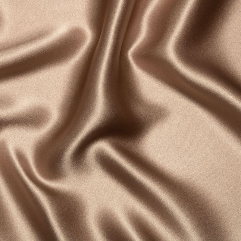 Coupon 3m Tissu Satin de Soie Beige 16 Mommes