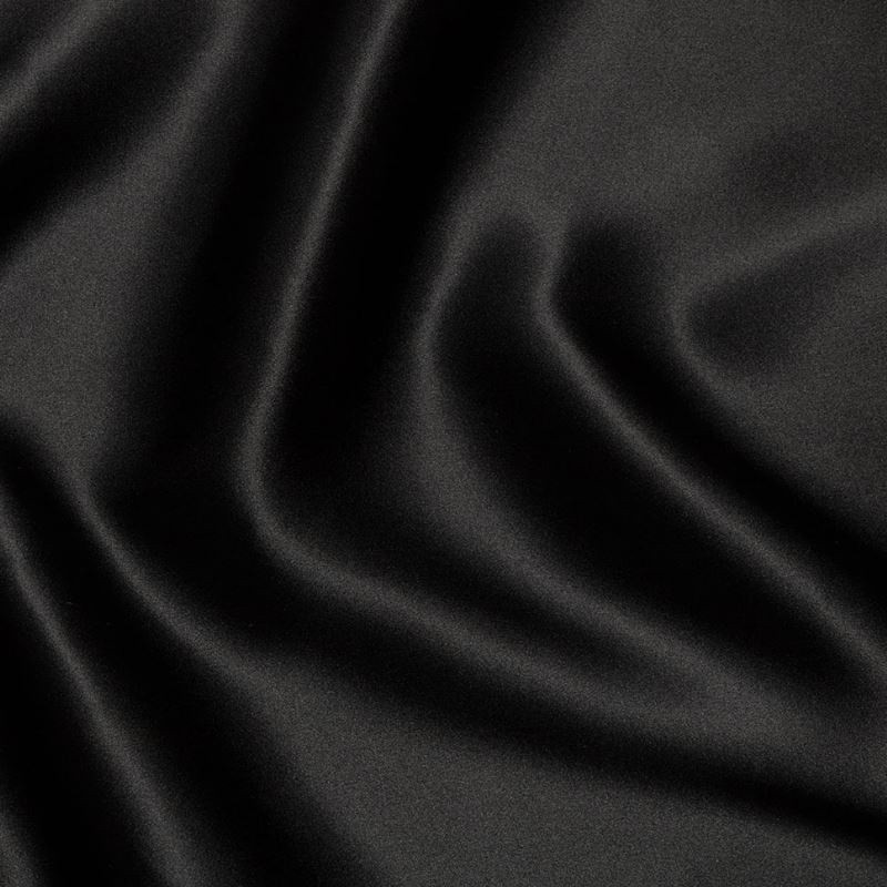 Coupon 3m Tissu Satin de Soie Noir 16 Mommes 