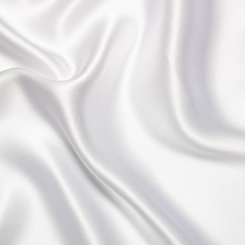 Coupon 3m Tissu Satin de Soie Blanc 16 Mommes 