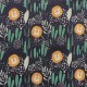 Coupon 3m Tissu Sweat Imprimé Lions Bleu 